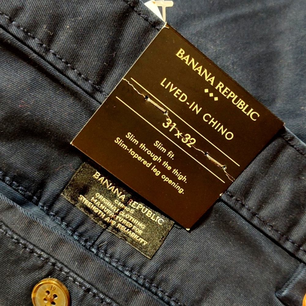 Banana Republic NWT lived in Chino 31x32 slim fit chinos - Picture 4 of 7